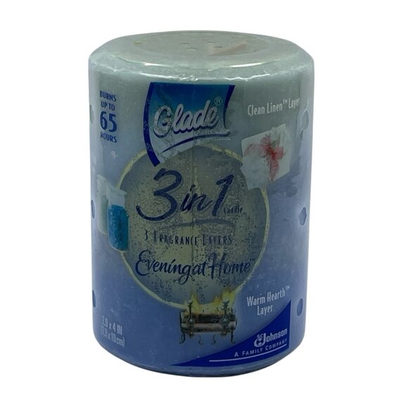 Glade 3-in-1 Candle Blue Evening At Home Scented Bath Salts Layer Discontinued - Picture 1 of 8
